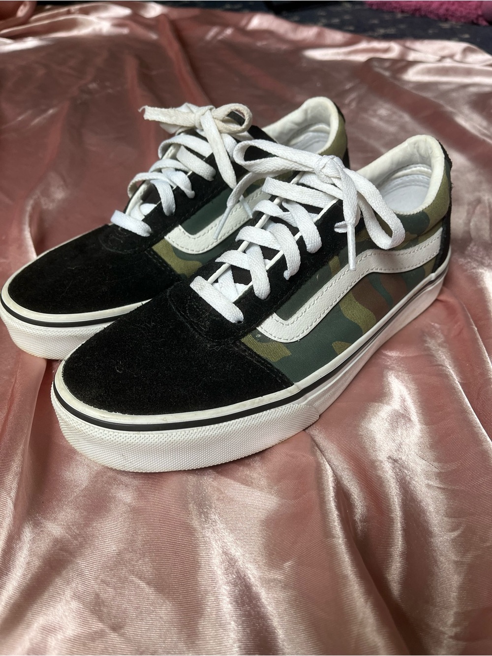 Vans Camo Old Skool Sneakers - Black, Olive & White
